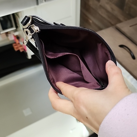 Coach Madison Black Pebbled Leather Chain link Small bag wristlet - Picture 5 of 6